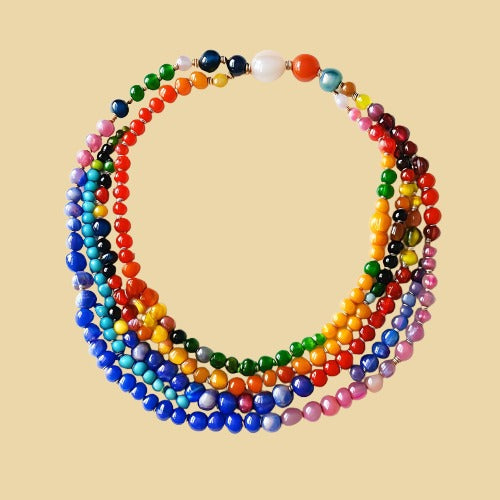 Colourful Glass Bead Necklace